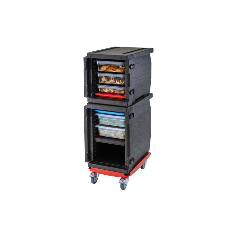 Image of Camwarmers with food pans and dolly | CAMCHILLERS, THERMOBARRIERS AND CAMWARMERS | FoodServ